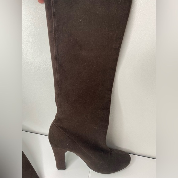 BODEN 38 Luxury Brown Suede Knee-High Women's Green Sole Boots - Picture 5 of 8